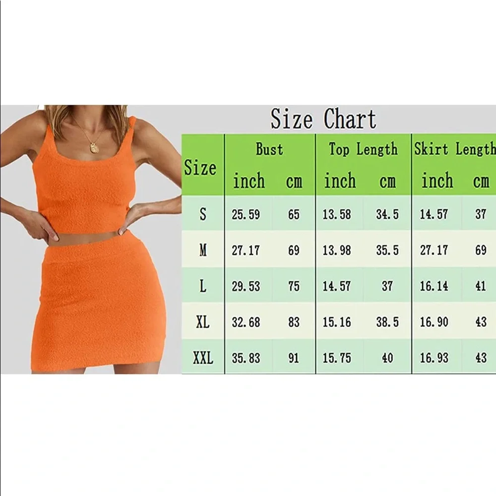 SOLD⭐️ NWT 2-Piece Set Knitted Sleeveless Crop Top and Mini Skirt Loungewear - Picture 15 of 16